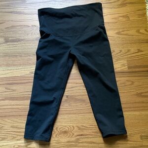 Cropped Black Maternity Leggings